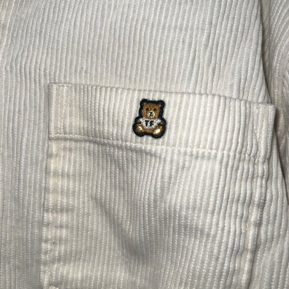 Teddy Fresh Corduroy Jacket With Flannel Hood Colorblock  Cream/Grey Size Large - Picture 4 of 6